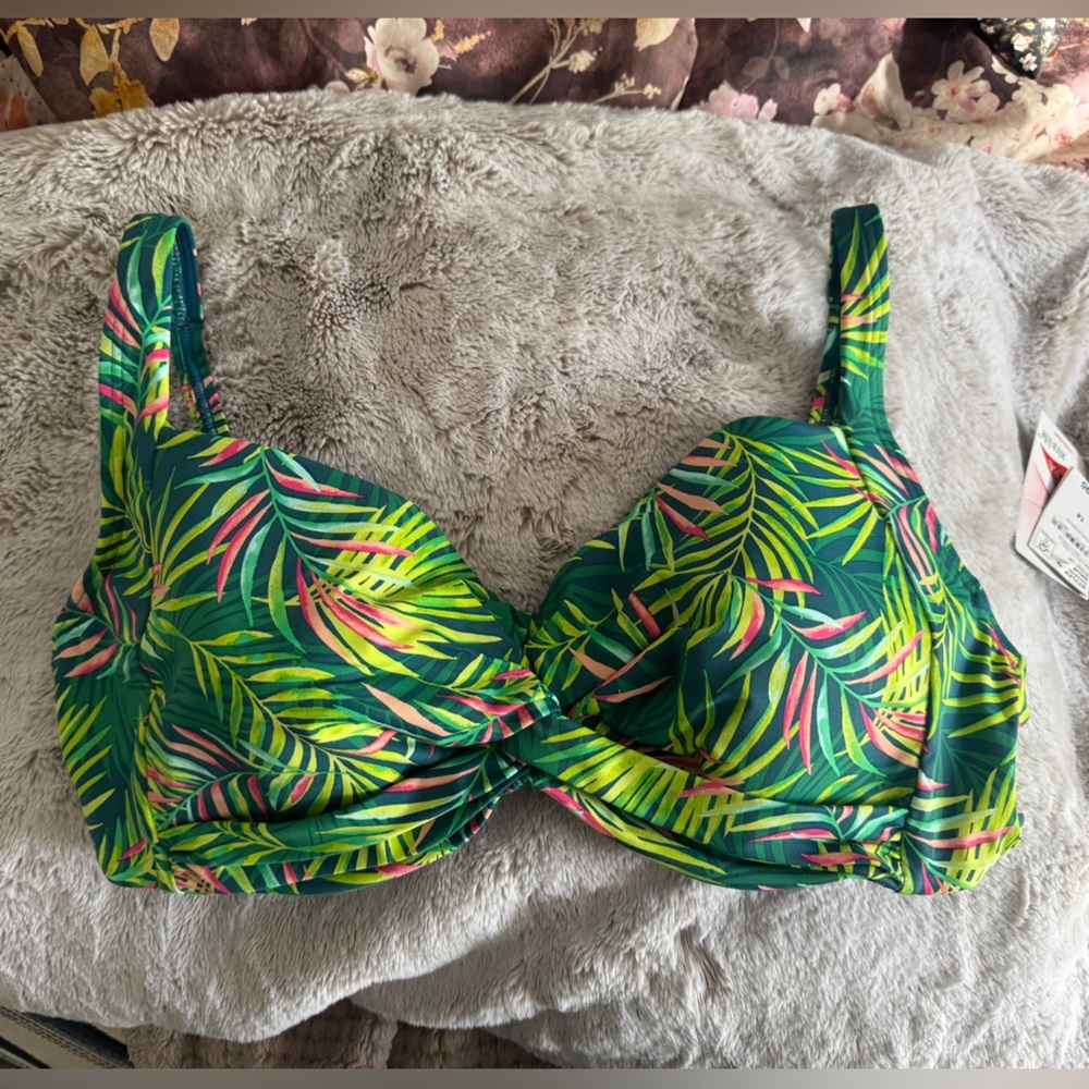 NWT! 💚 LANDS’ END Twist Front Underwire Bikini Top – Size 14, NWT - Picture 4 of 13